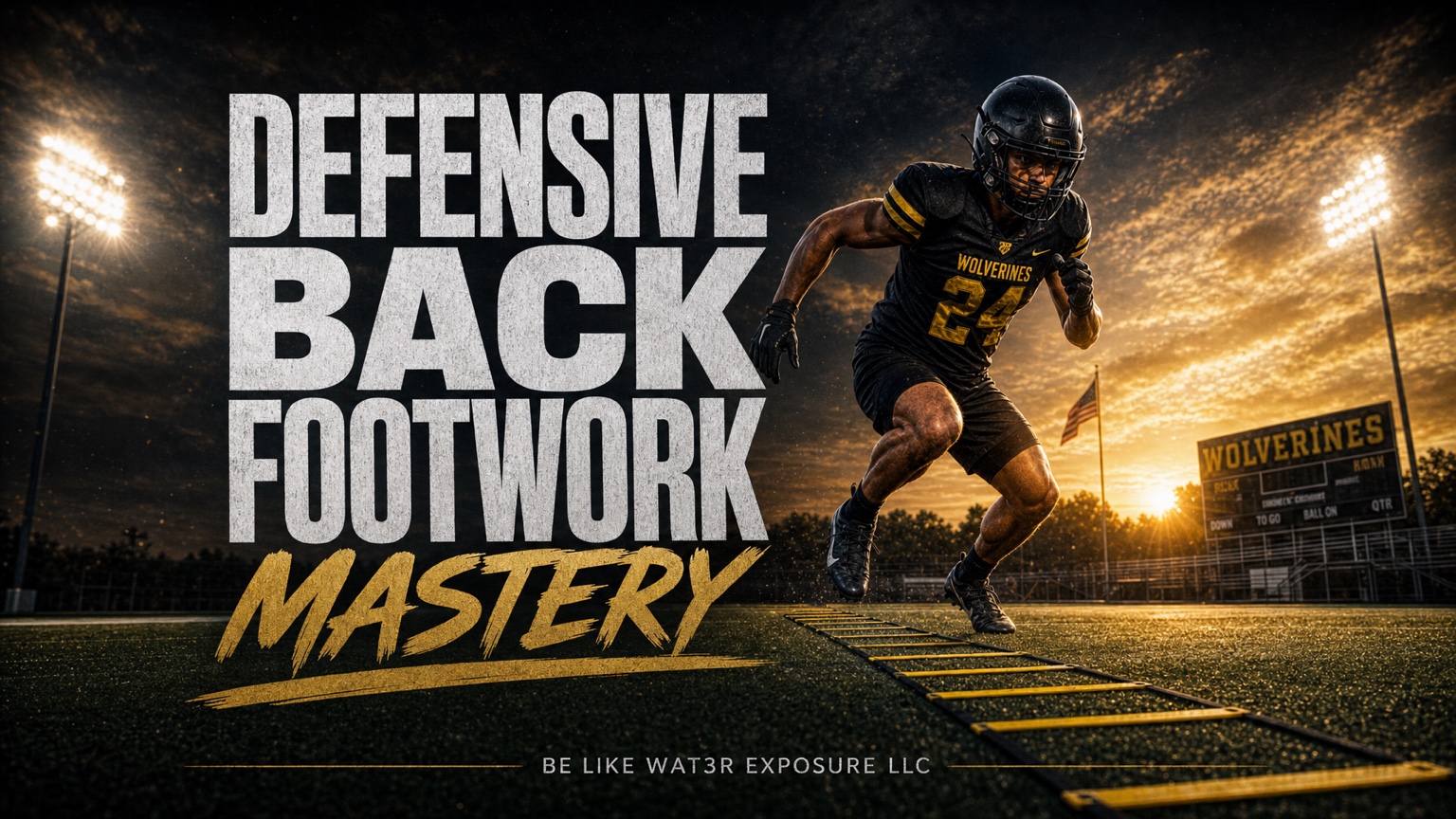 BLWE defensive back footwork mastery graphic