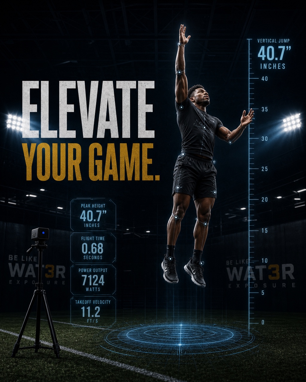 BLWE Elevate Your Game vertical jump testing graphic